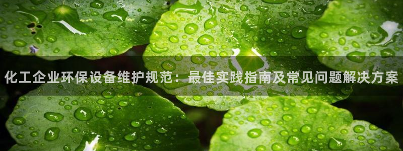 亿万先生客户端官网：化工企业环保设备维护规范：最佳实践指南及常见问题解决方案